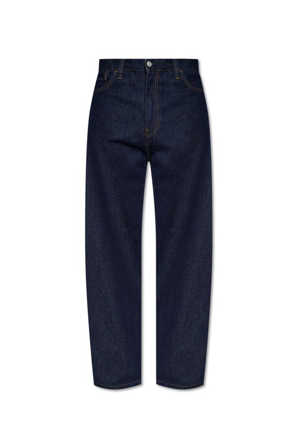 Carhartt WIP NAVY BLUE Jeans with logo 1