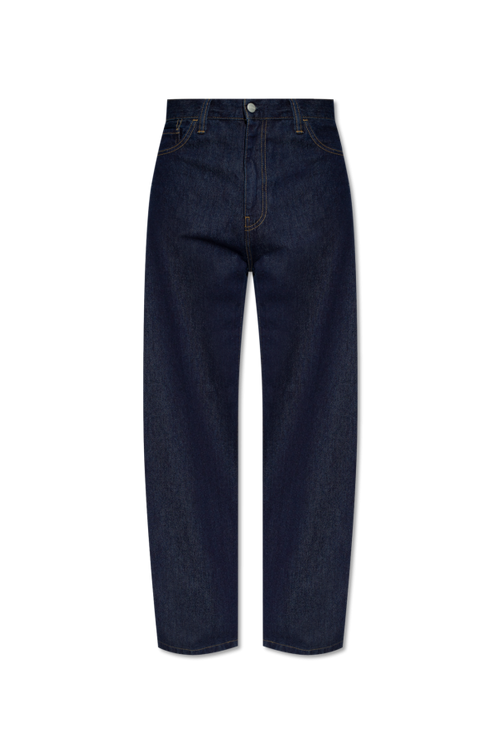 Carhartt WIP NAVY BLUE Jeans with logo 1
