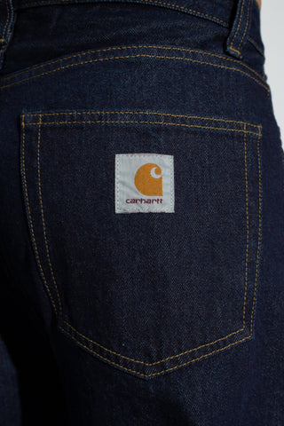 Carhartt WIP NAVY BLUE Jeans with logo 5
