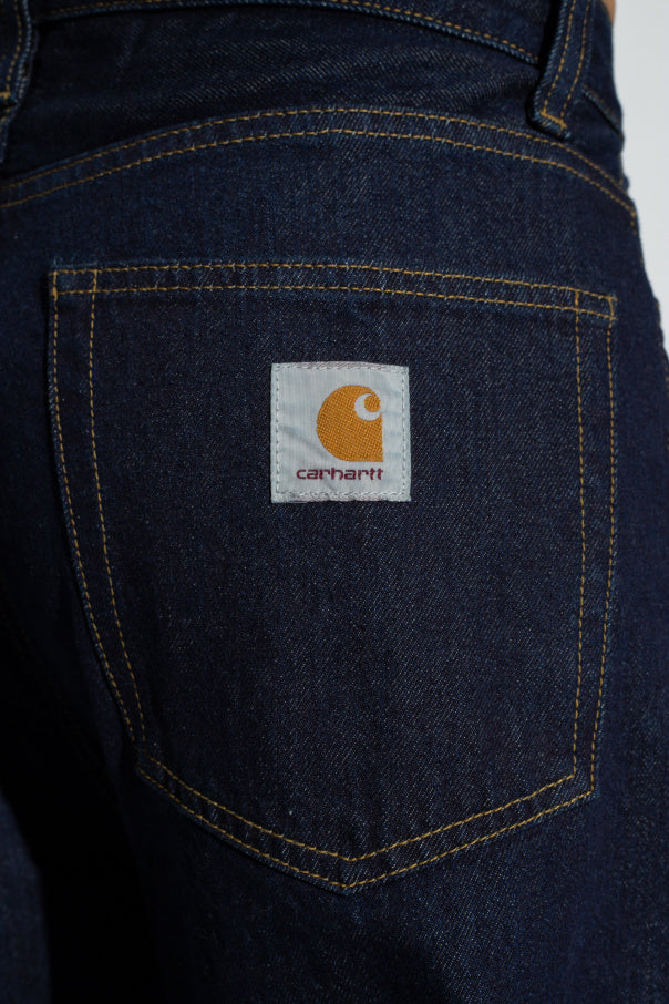 Carhartt WIP NAVY BLUE Jeans with logo 5
