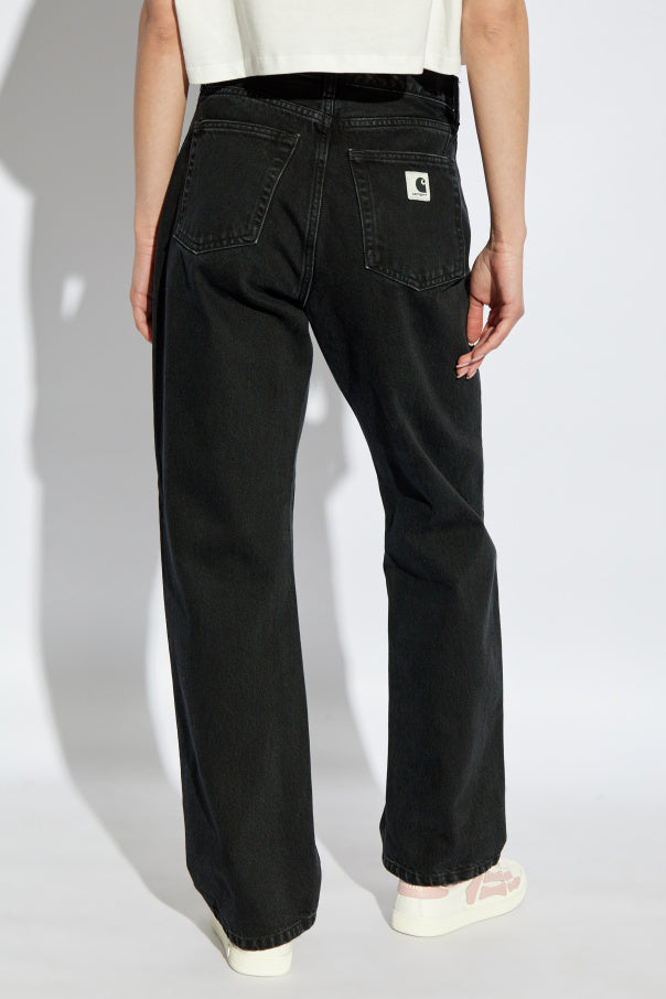 Carhartt WIP BLACK Jeans with logo 4
