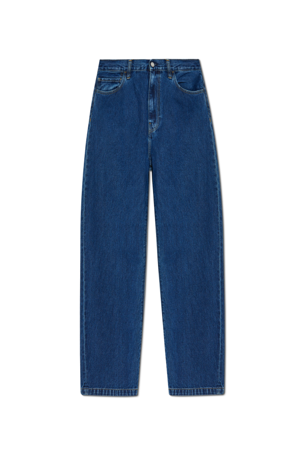 Carhartt WIP NAVY BLUE Jeans with logo 1