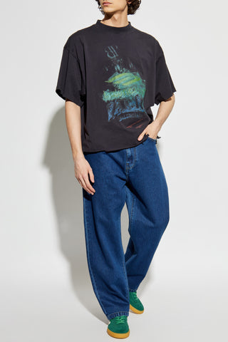 Carhartt WIP NAVY BLUE Jeans with logo 2