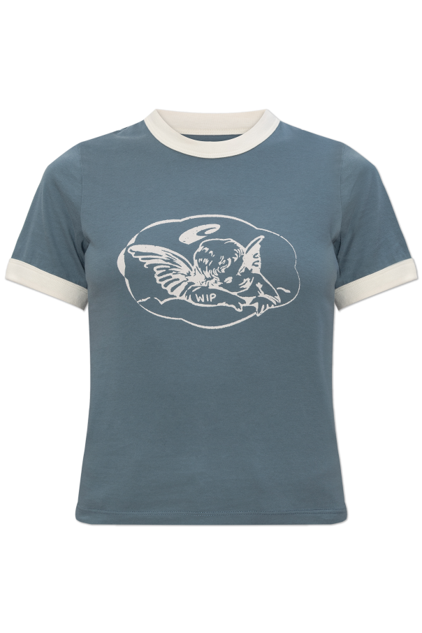 Carhartt WIP BLUE T-shirt with print 1