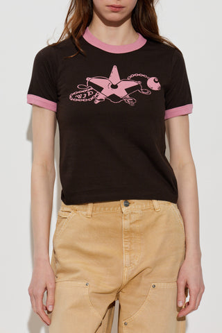 Carhartt WIP BROWN Outlaw Star Ringer T-shirt 3