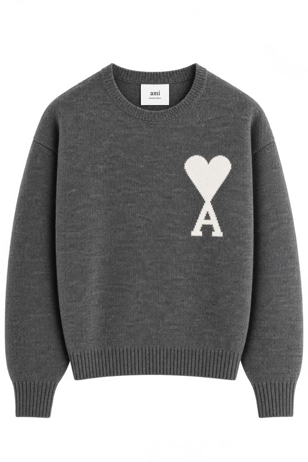 Ami Paris Светр з логотипом Ami De Coeur сірий