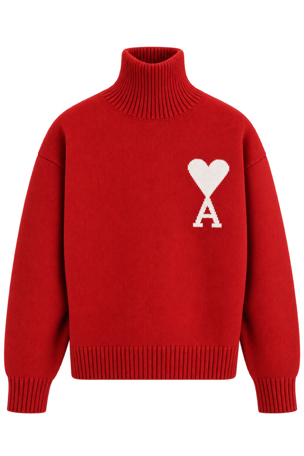Ami Paris Светр з логотипом Ami De Coeur червоний