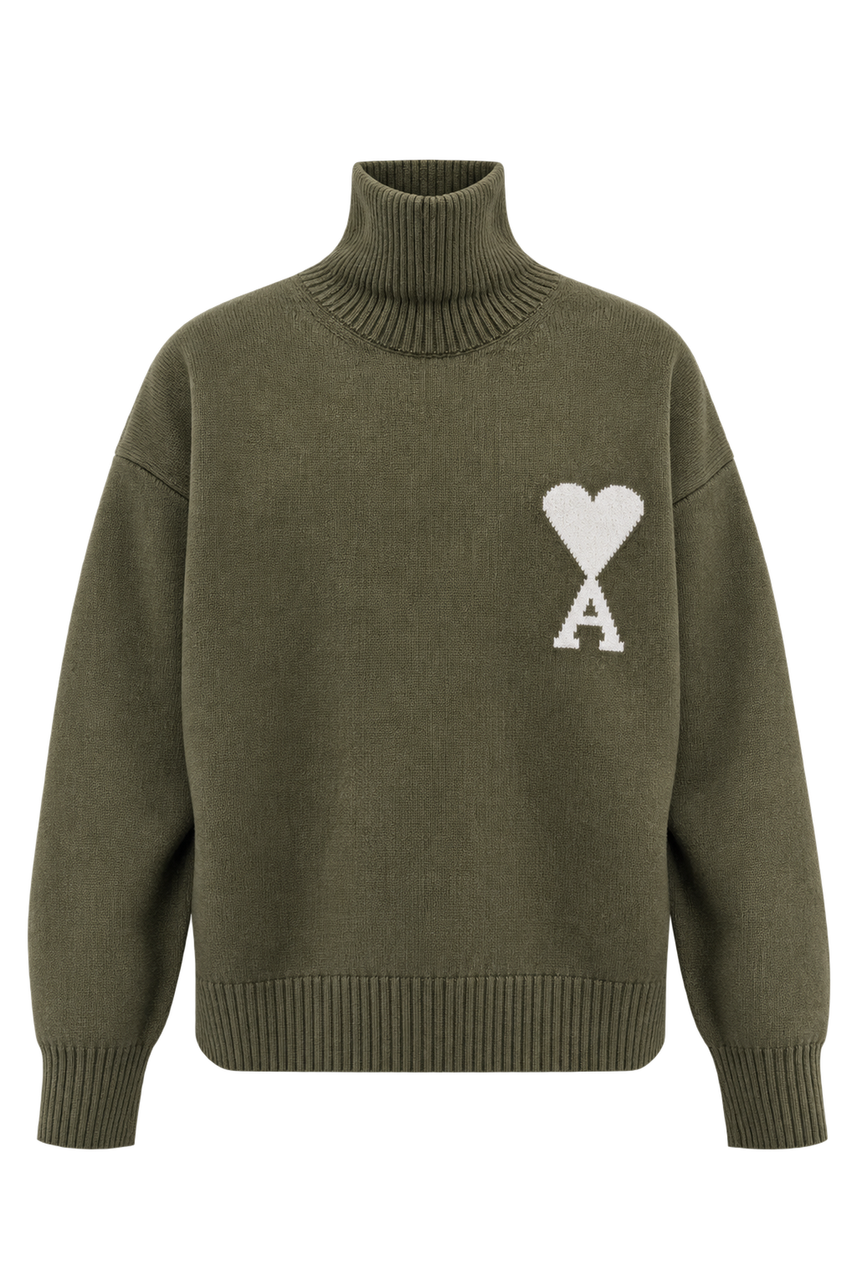 Ami Paris Светр з логотипом Ami De Coeur зелений