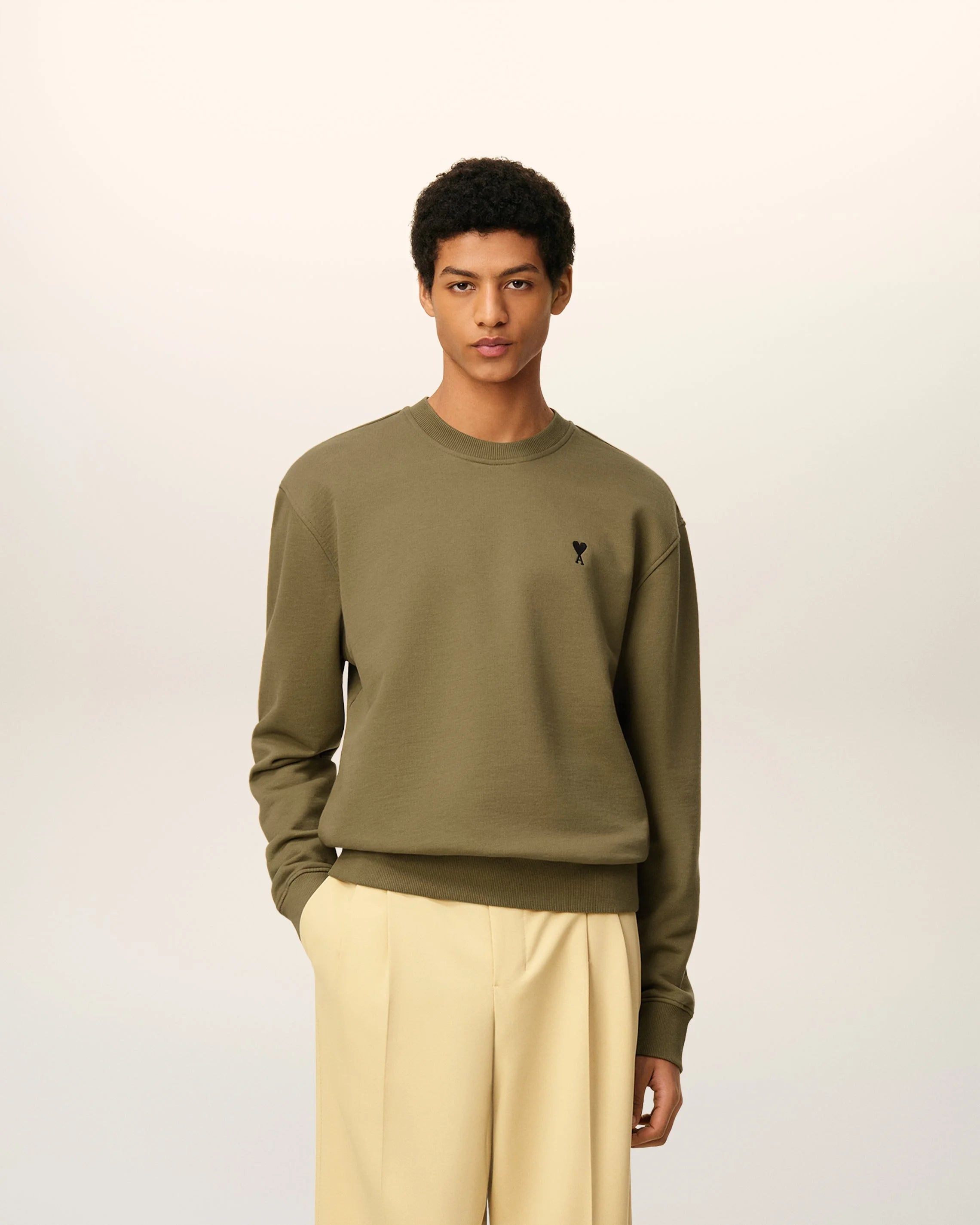 Ami Paris Green Sweatshirt with logo 05963751