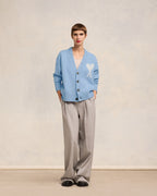 Ami Paris Кардиган з монограмою Ami De Coeur блакитний