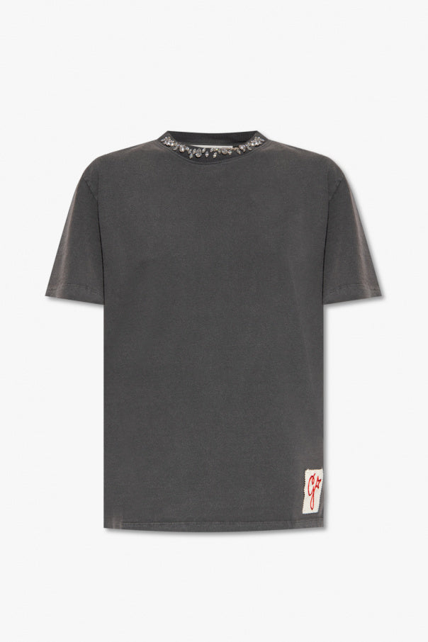 Golden Goose GREY T-shirt with cabochon crystals 1