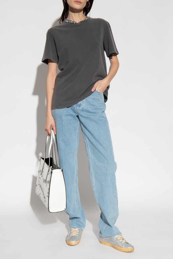 Golden Goose GREY T-shirt with cabochon crystals 2