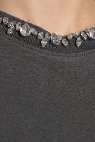 Golden Goose GREY T-shirt with cabochon crystals 5