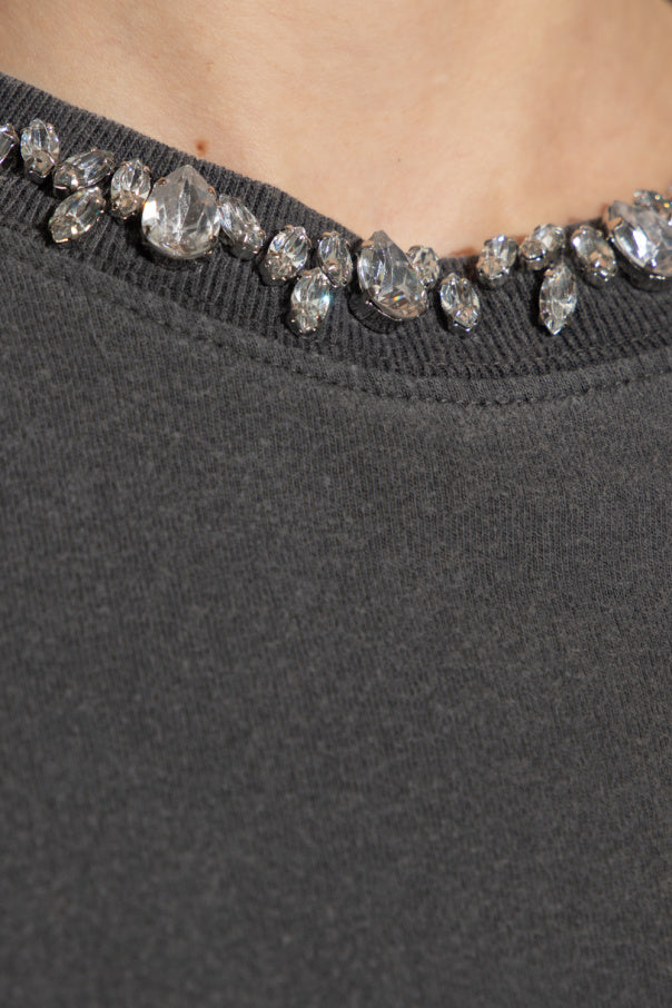 Golden Goose GREY T-shirt with cabochon crystals 5