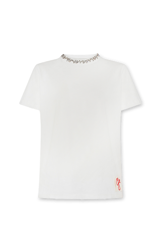 Golden Goose WHITE T-shirt with logo 1