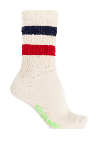 Golden Goose cream Socks with logo 1