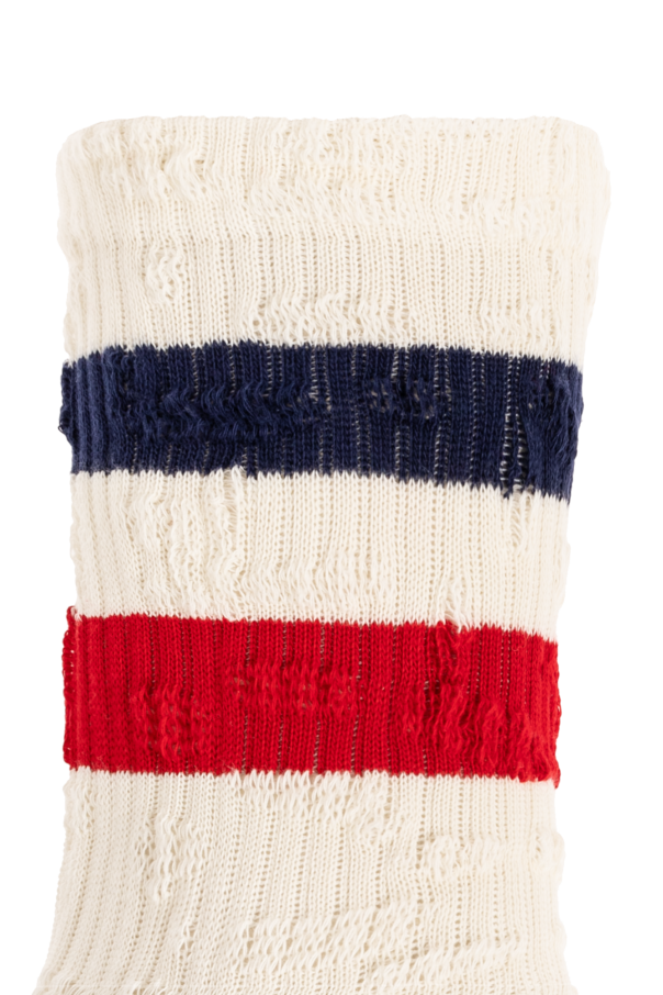 Golden Goose cream Socks with logo 2