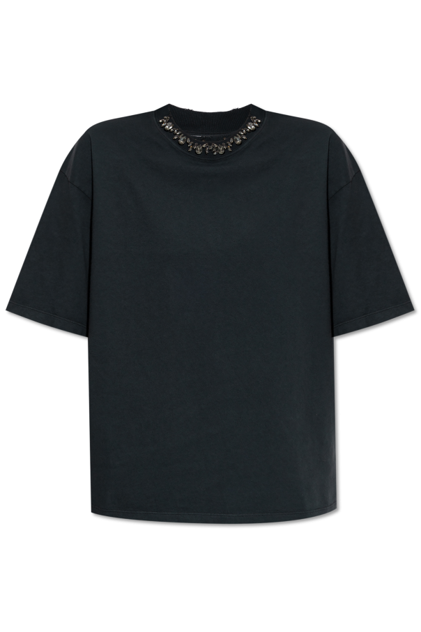 Golden Goose NAVY BLUE T-shirt with applications 1