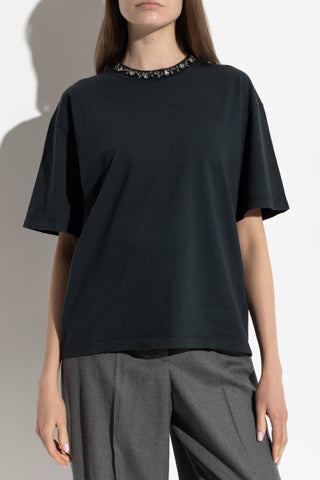 Golden Goose NAVY BLUE T-shirt with applications 3