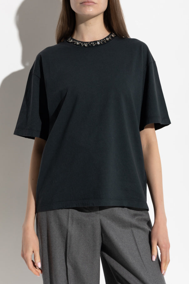 Golden Goose NAVY BLUE T-shirt with applications 3