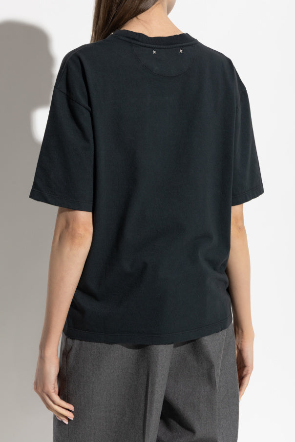 Golden Goose NAVY BLUE T-shirt with applications 4