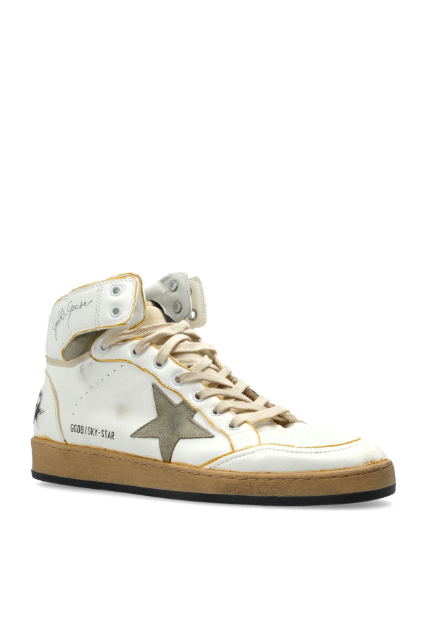 Golden Goose WHITE ‘Sky Star’ ankle-high sports shoes 4