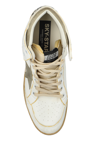 Golden Goose WHITE ‘Sky Star’ ankle-high sports shoes 6