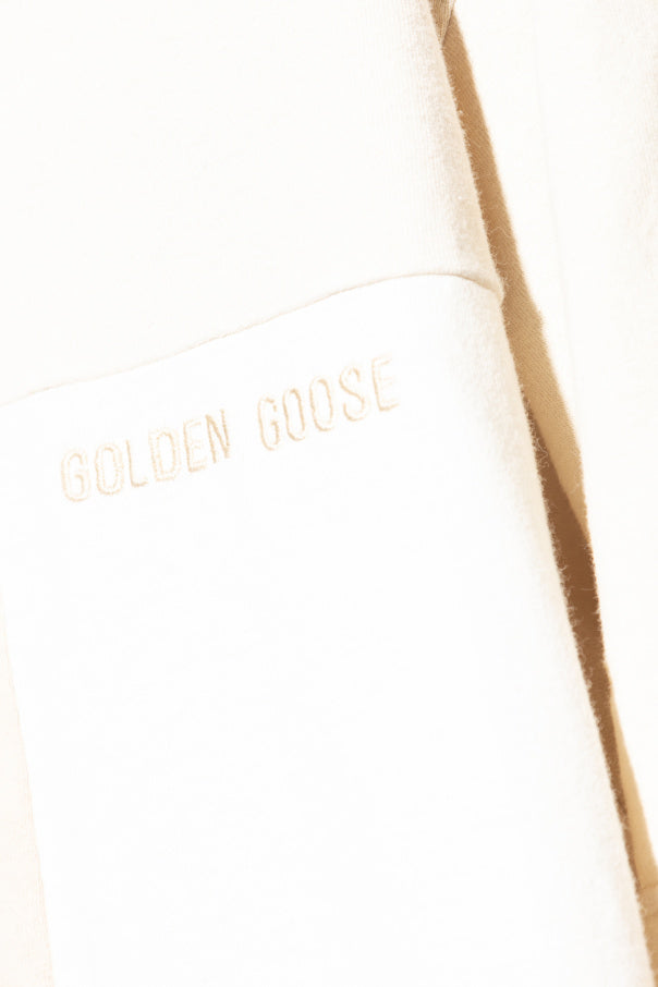 Golden Goose cream T-shirt with a vintage effect 5
