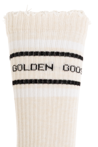 Golden Goose beige Cotton socks with logo 2