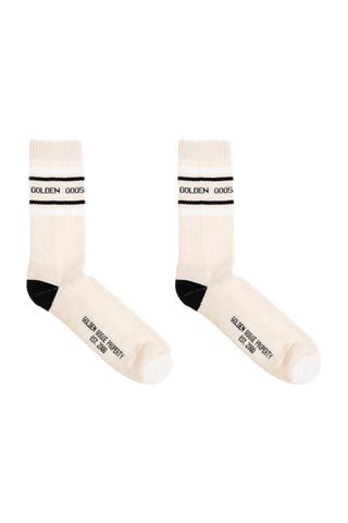 Golden Goose beige Cotton socks with logo 4