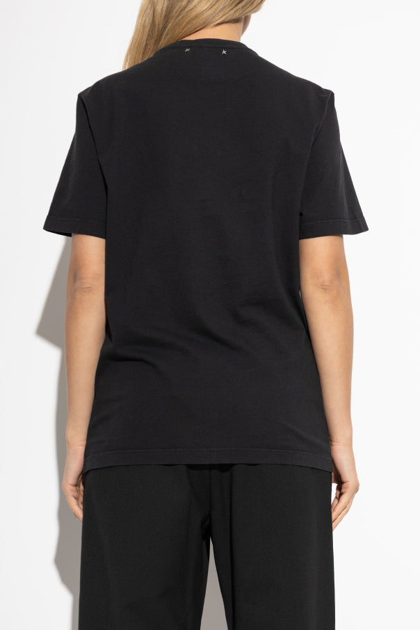 Golden Goose BLACK Cotton T-shirt with print 4