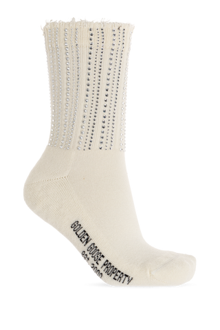 Golden Goose cream Socks with shimmering embellishments 1