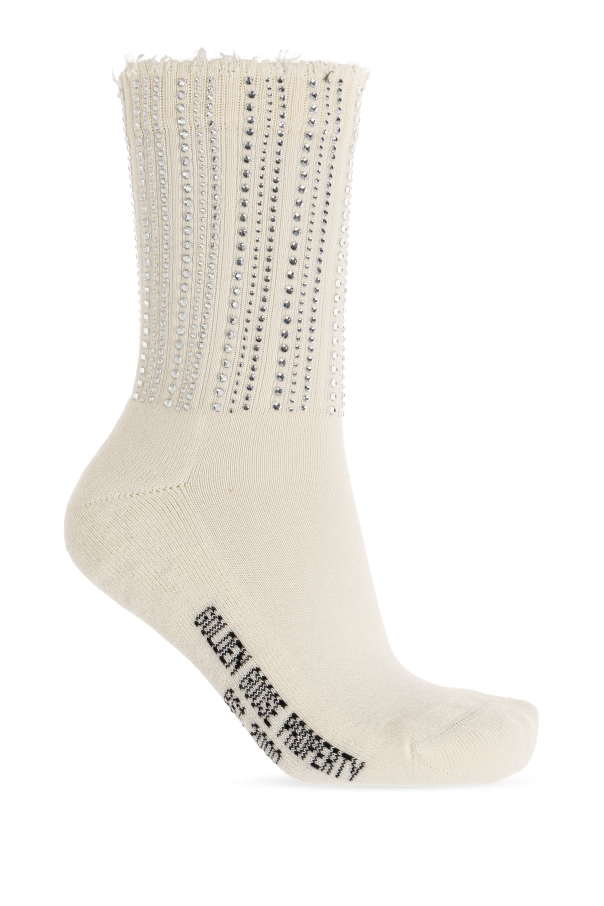 Golden Goose cream Socks with shimmering embellishments 1