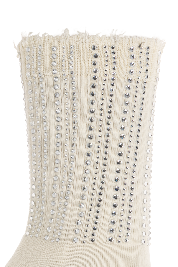 Golden Goose cream Socks with shimmering embellishments 2