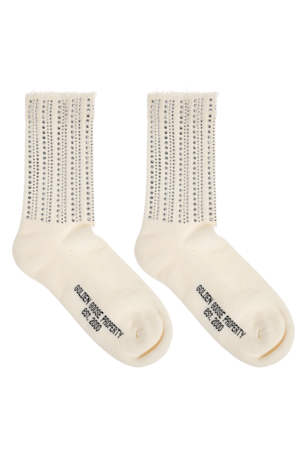 Golden Goose cream Socks with shimmering embellishments 4
