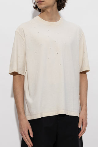 Golden Goose cream T-shirt with shimmering appliqués 6