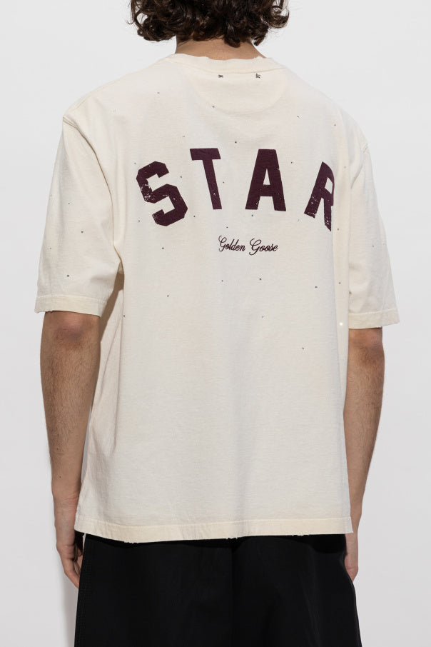 Golden Goose cream T-shirt with shimmering appliqués 7