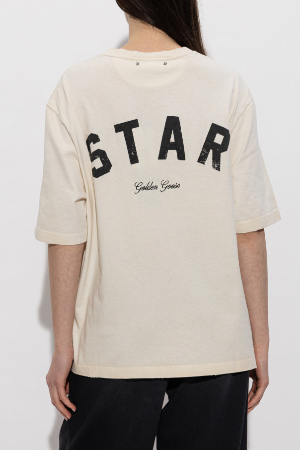 Golden Goose cream T-shirt with logo 5