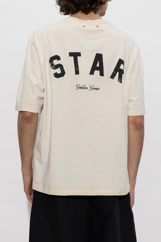 Golden Goose cream T-shirt with logo 7