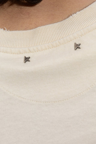 Golden Goose cream T-shirt with logo 8