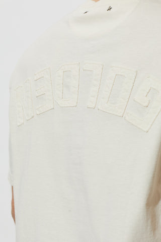 Golden Goose cream T-shirt with logo 5