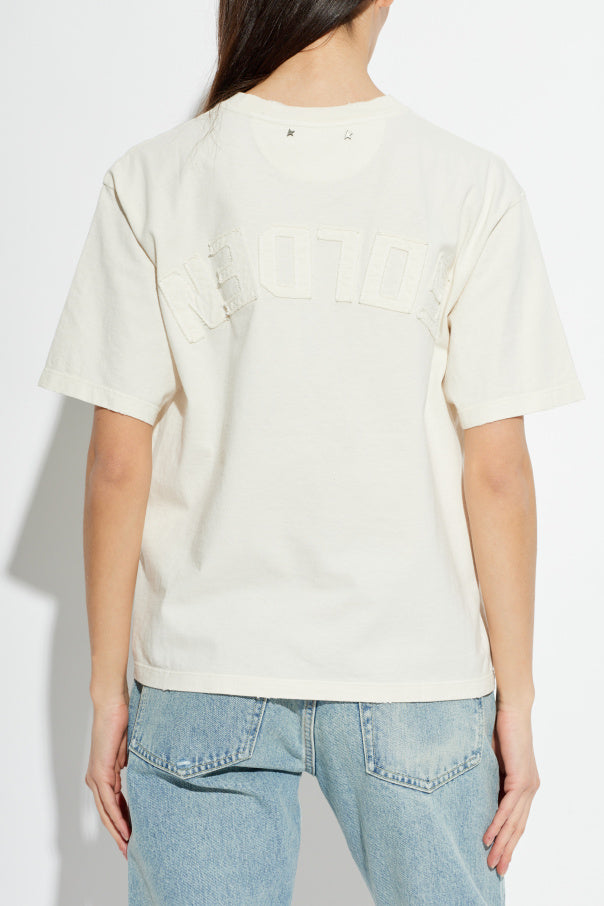 Golden Goose cream T-shirt with logo 4