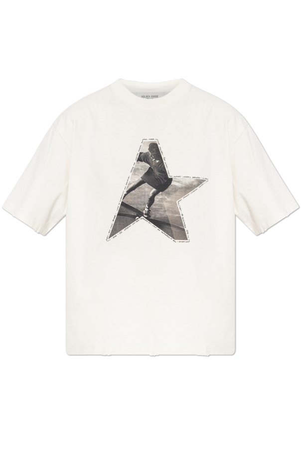 Golden Goose cream T-shirt with print 1