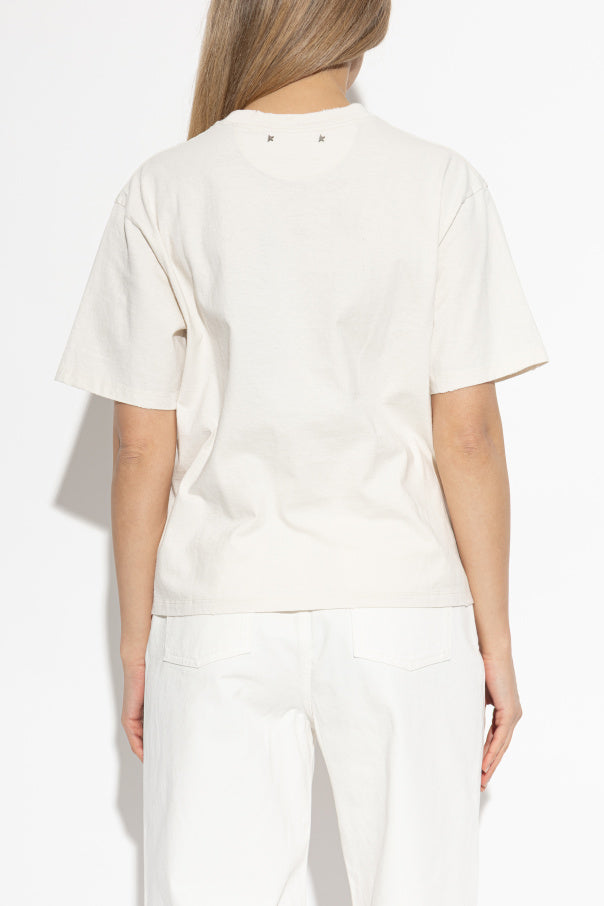 Golden Goose cream T-shirt with print 4