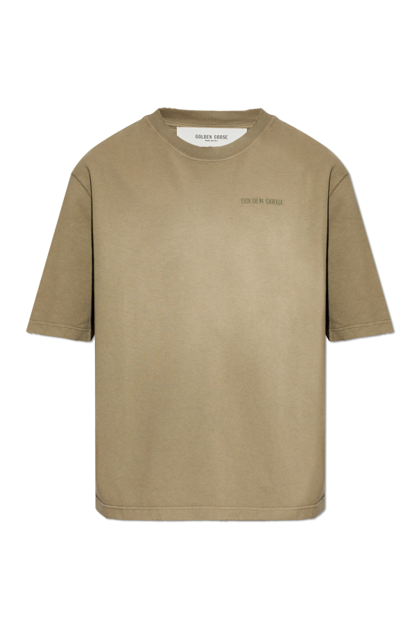 Golden Goose BROWN T-shirt with logo 1