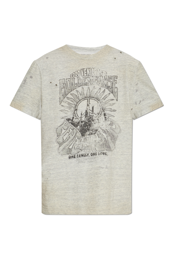 Golden Goose GREY T-shirt with a vintage effect 1