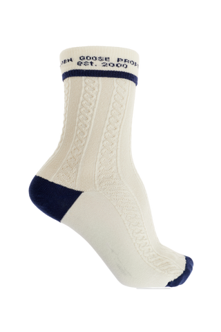 Golden Goose cream Socks with decorative knit 1