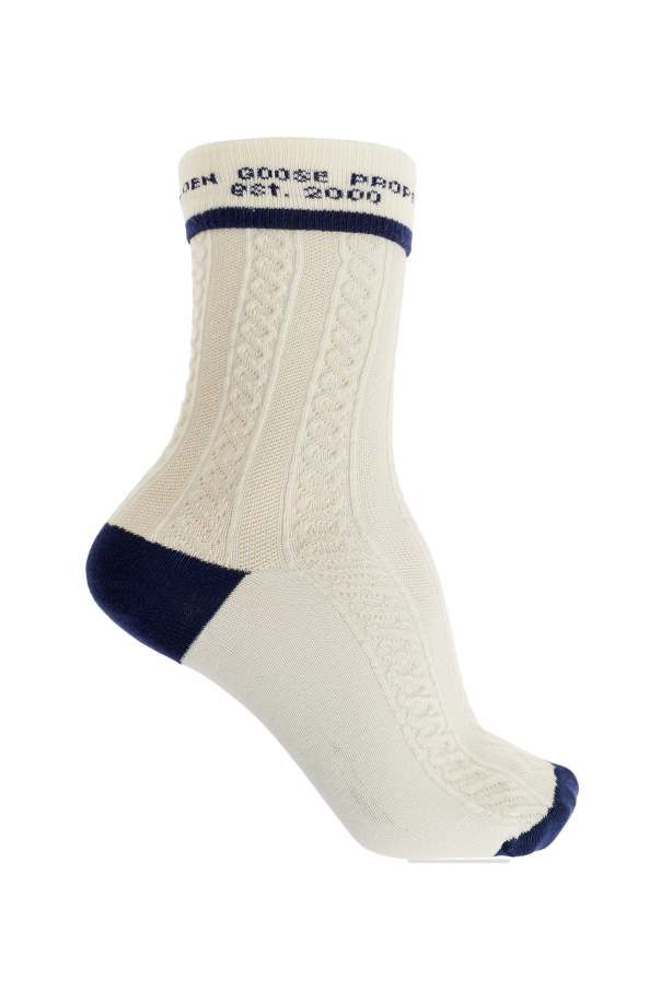Golden Goose cream Socks with decorative knit 1