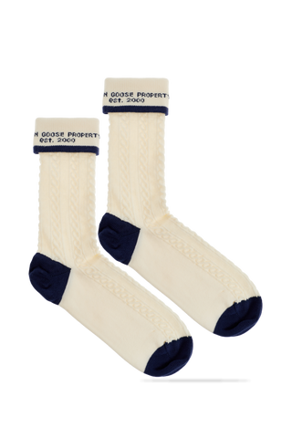 Golden Goose cream Socks with decorative knit 2