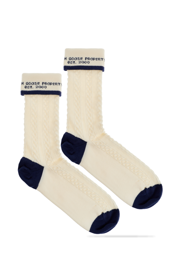 Golden Goose cream Socks with decorative knit 2